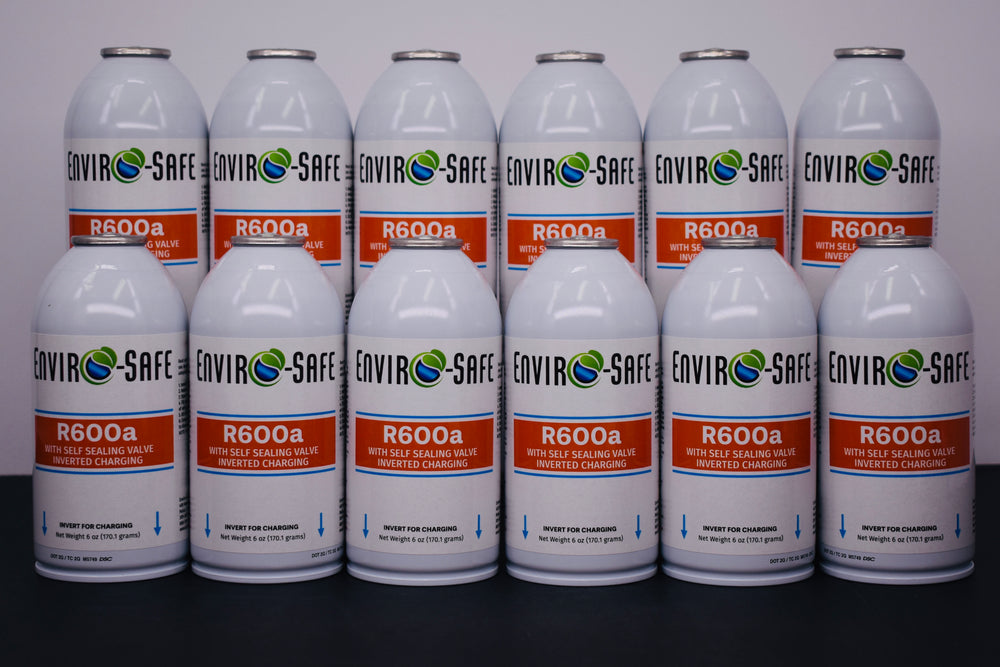 R600a Inverted Self-Sealing Valve Refrigerant – 12 Can Pack (6oz Each)