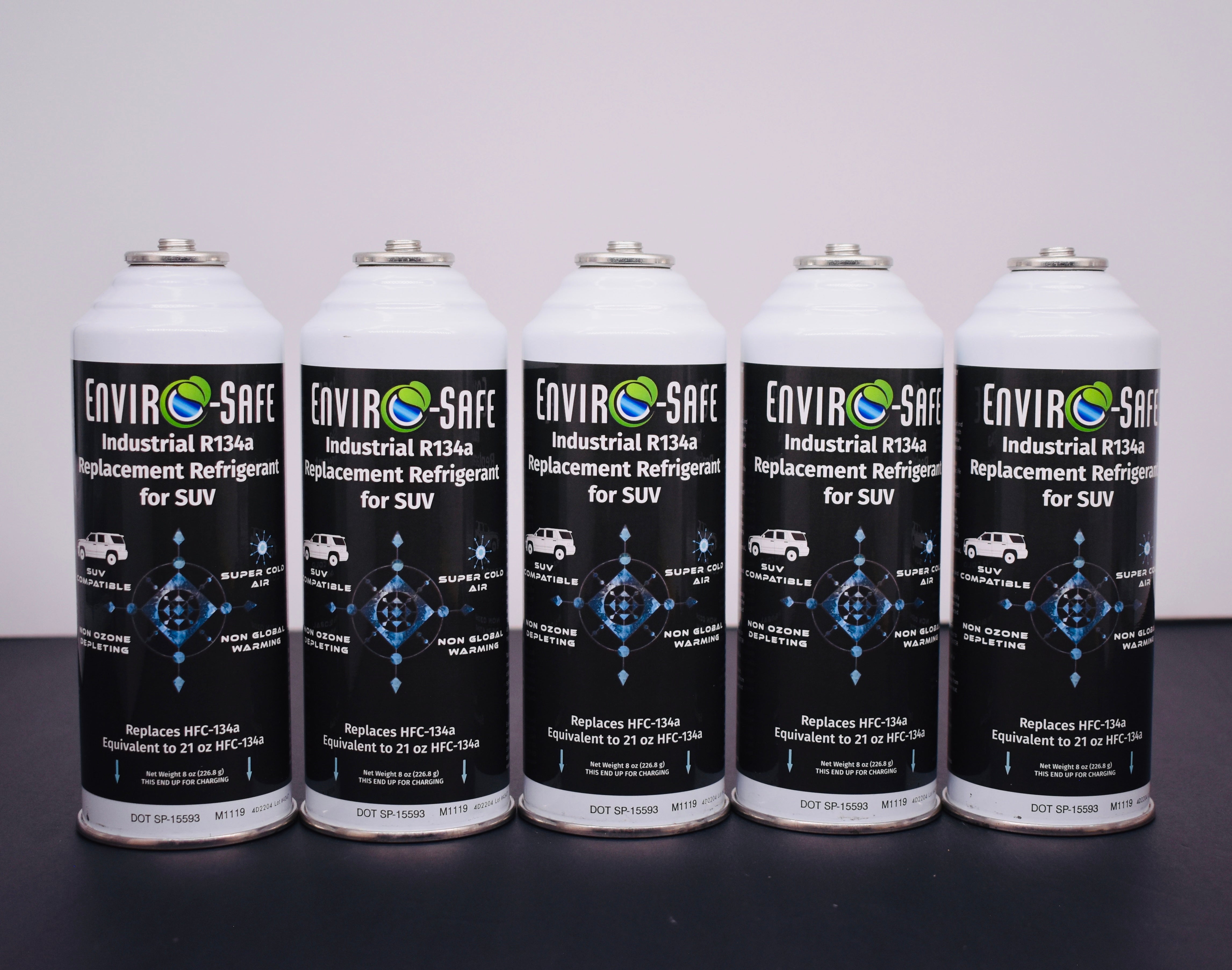 Industrial SUV 5 Cans x 8oz R134a Replacement | EPA Approved Hydrocarbon Refrigerant | For Large A/C Systems
