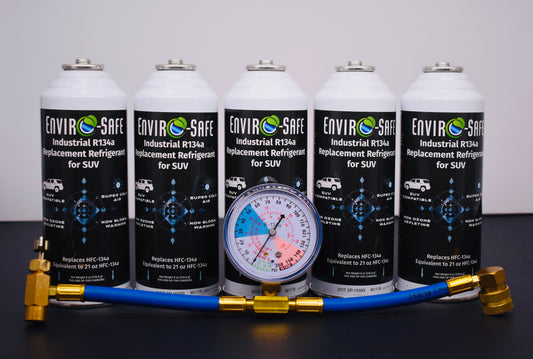 Industrial SUV 5 Cans x 8oz R134a Replacement | EPA Approved Hydrocarbon Refrigerant | For Large A/C Systems