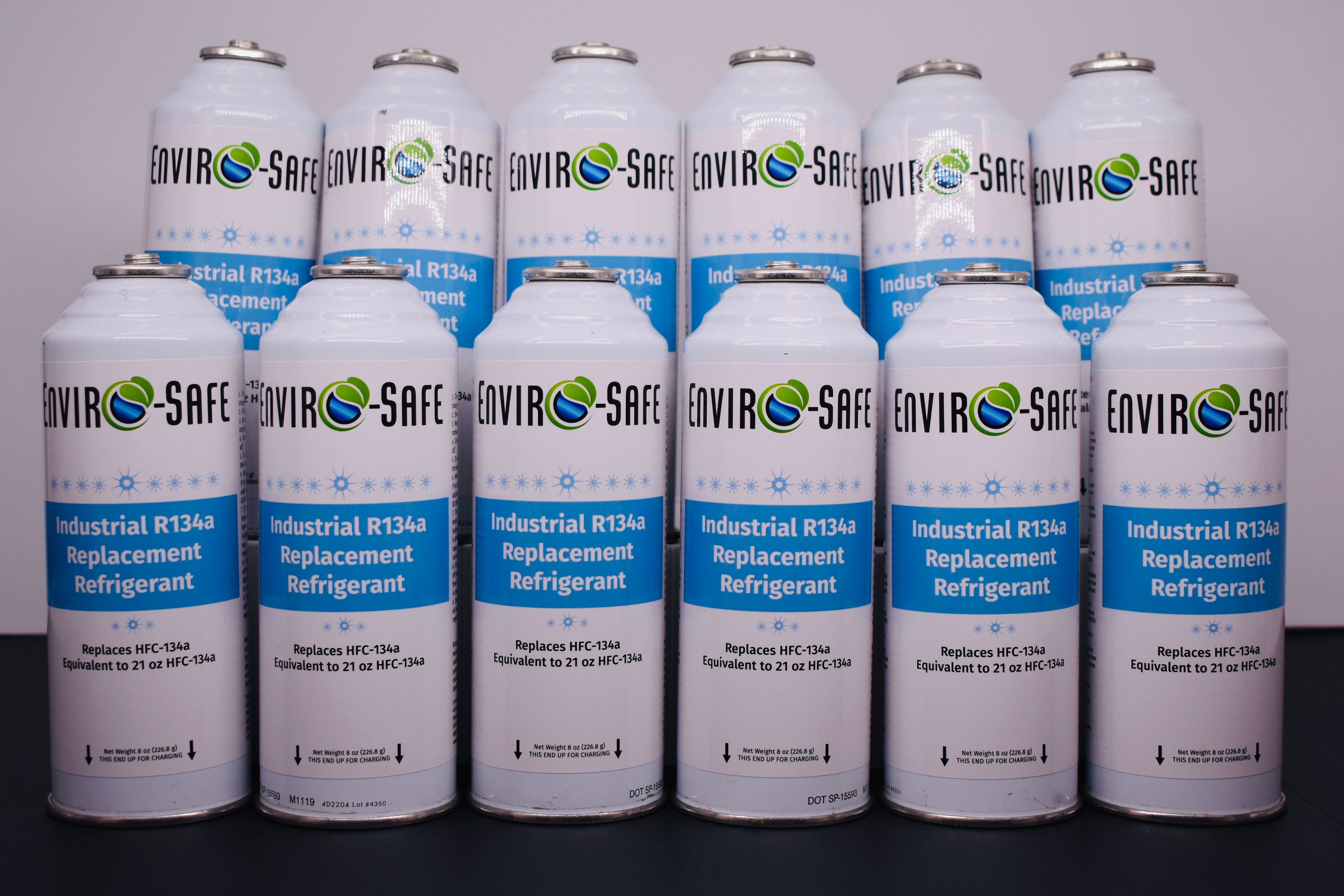 Industrial R134a Replacement Refrigerant 12 Cans × 8 oz | EPA-Approved Hydrocarbon | Colder Cooling Performance