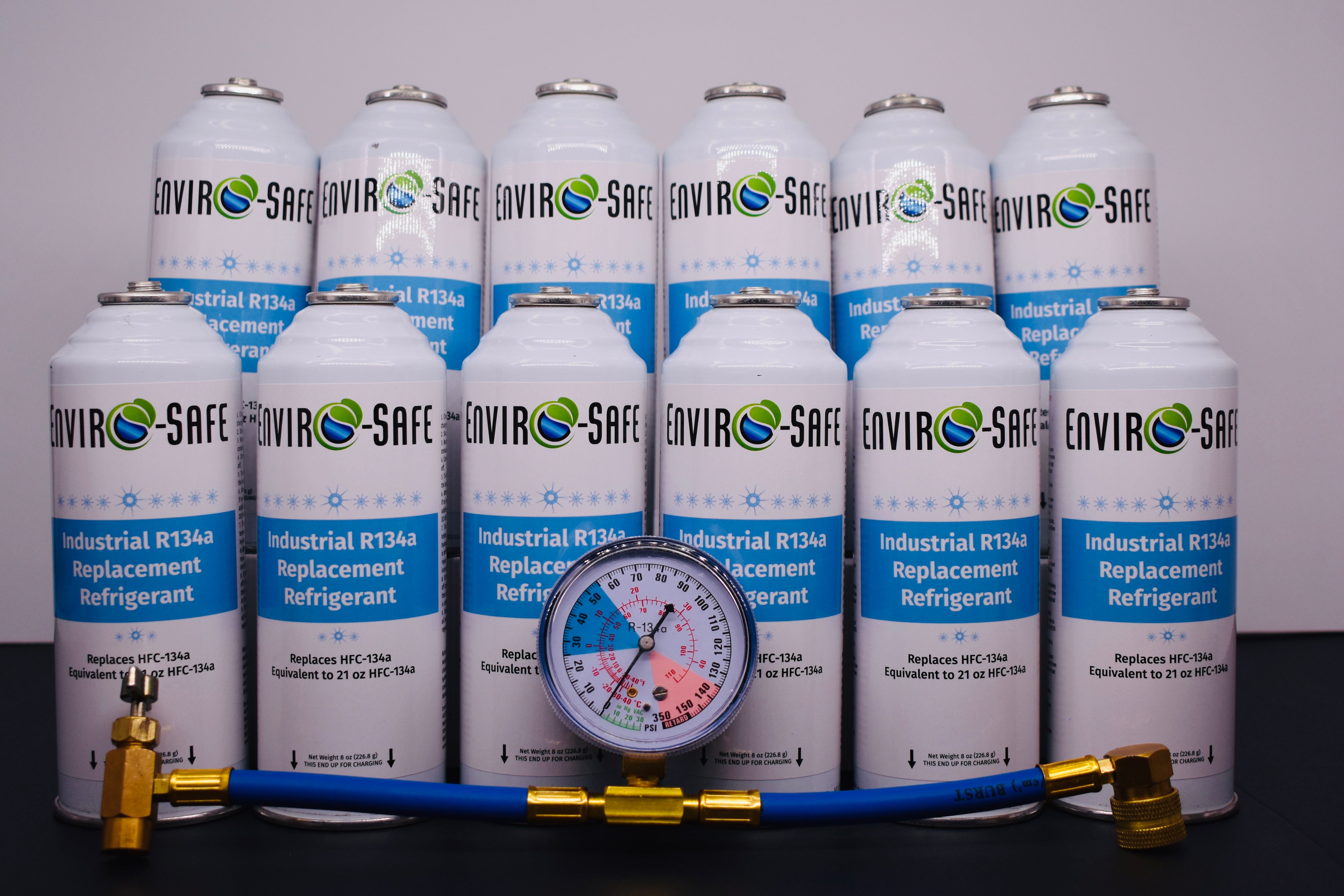 Industrial R134a Replacement Refrigerant 12 Cans × 8 oz | EPA-Approved Hydrocarbon | Colder Cooling Performance