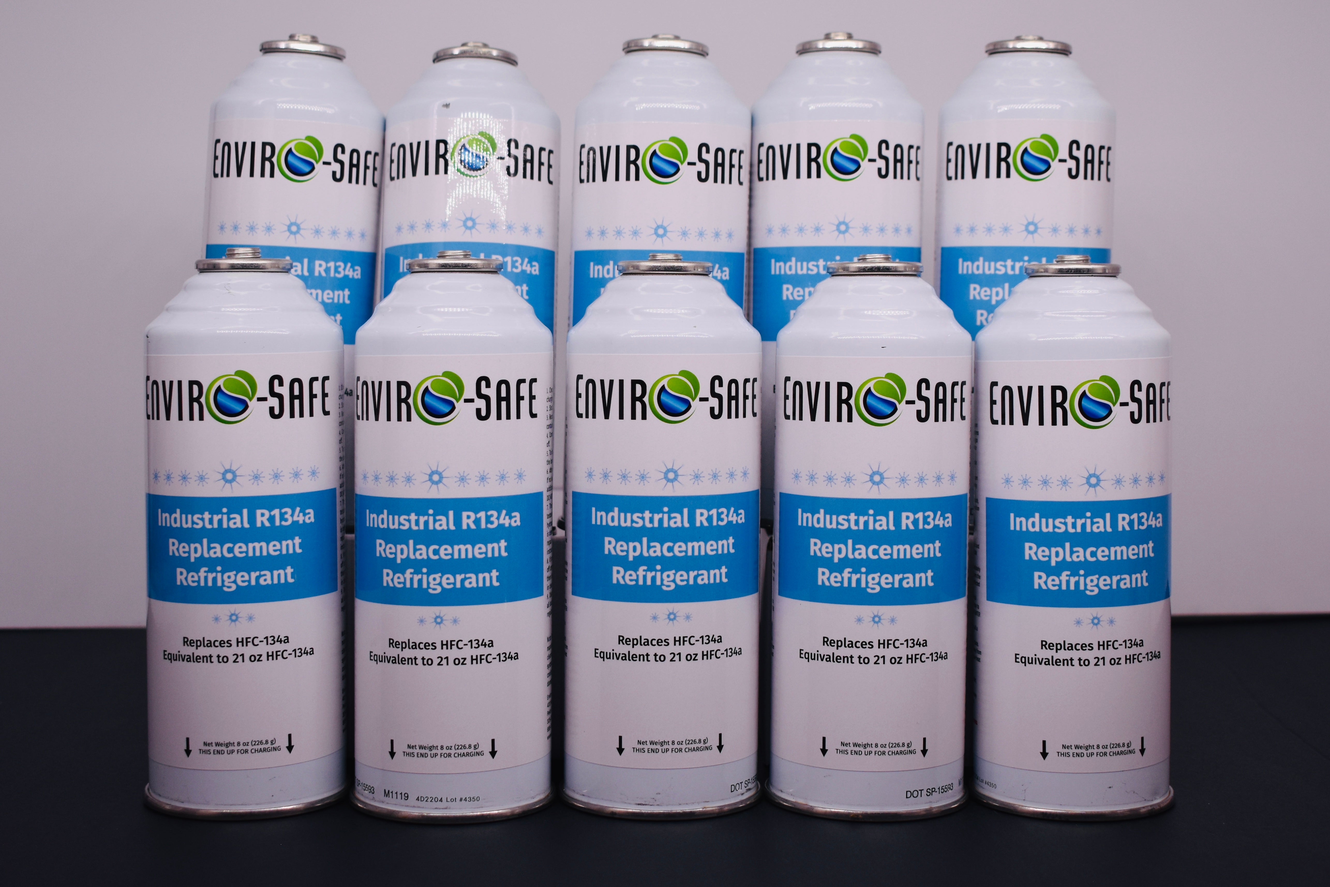Industrial R134a Replacement Refrigerant 10 Cans × 8 oz | EPA-Approved Hydrocarbon | Colder Cooling Performance