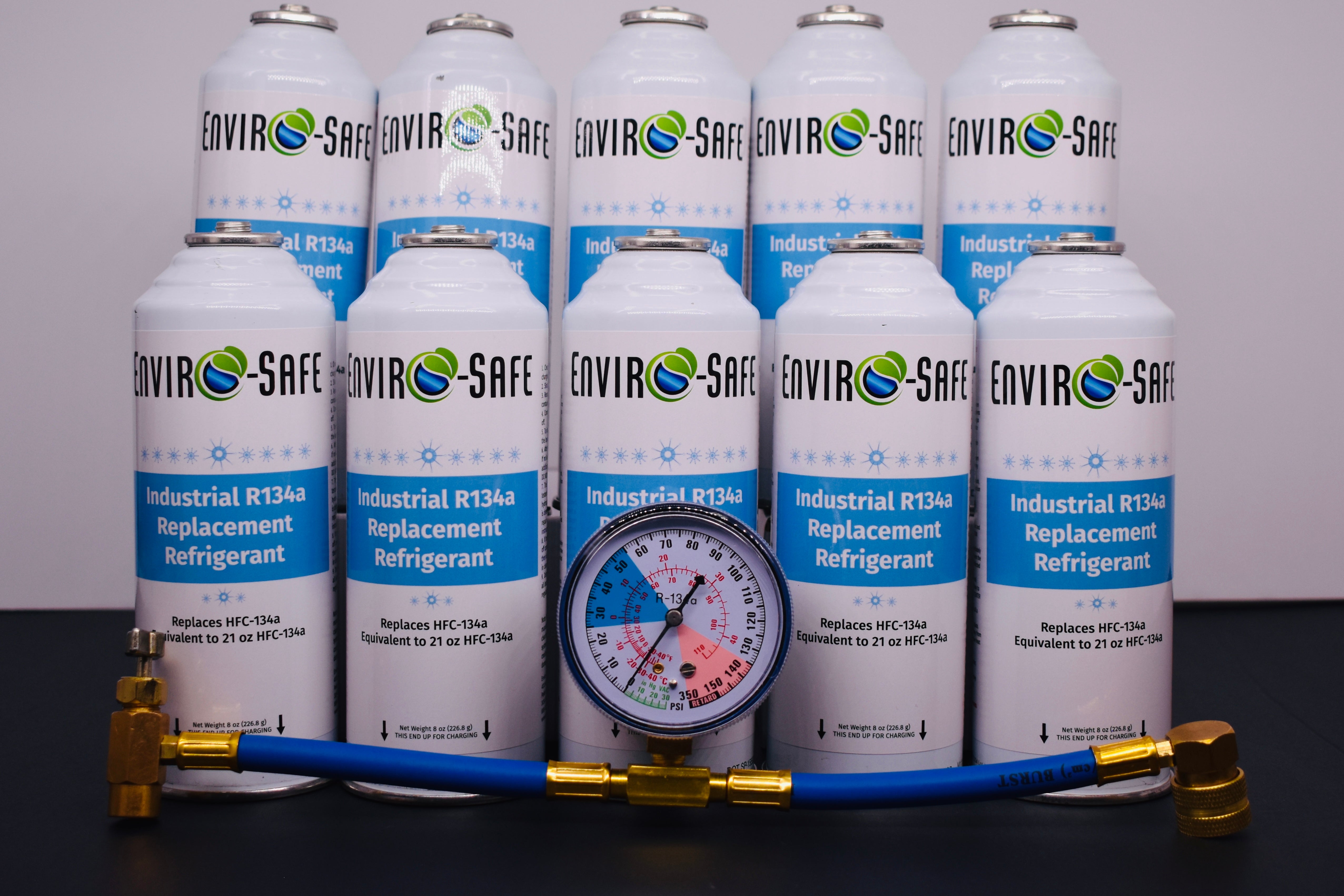 Industrial R134a Replacement Refrigerant 10 Cans × 8 oz | EPA-Approved Hydrocarbon | Colder Cooling Performance