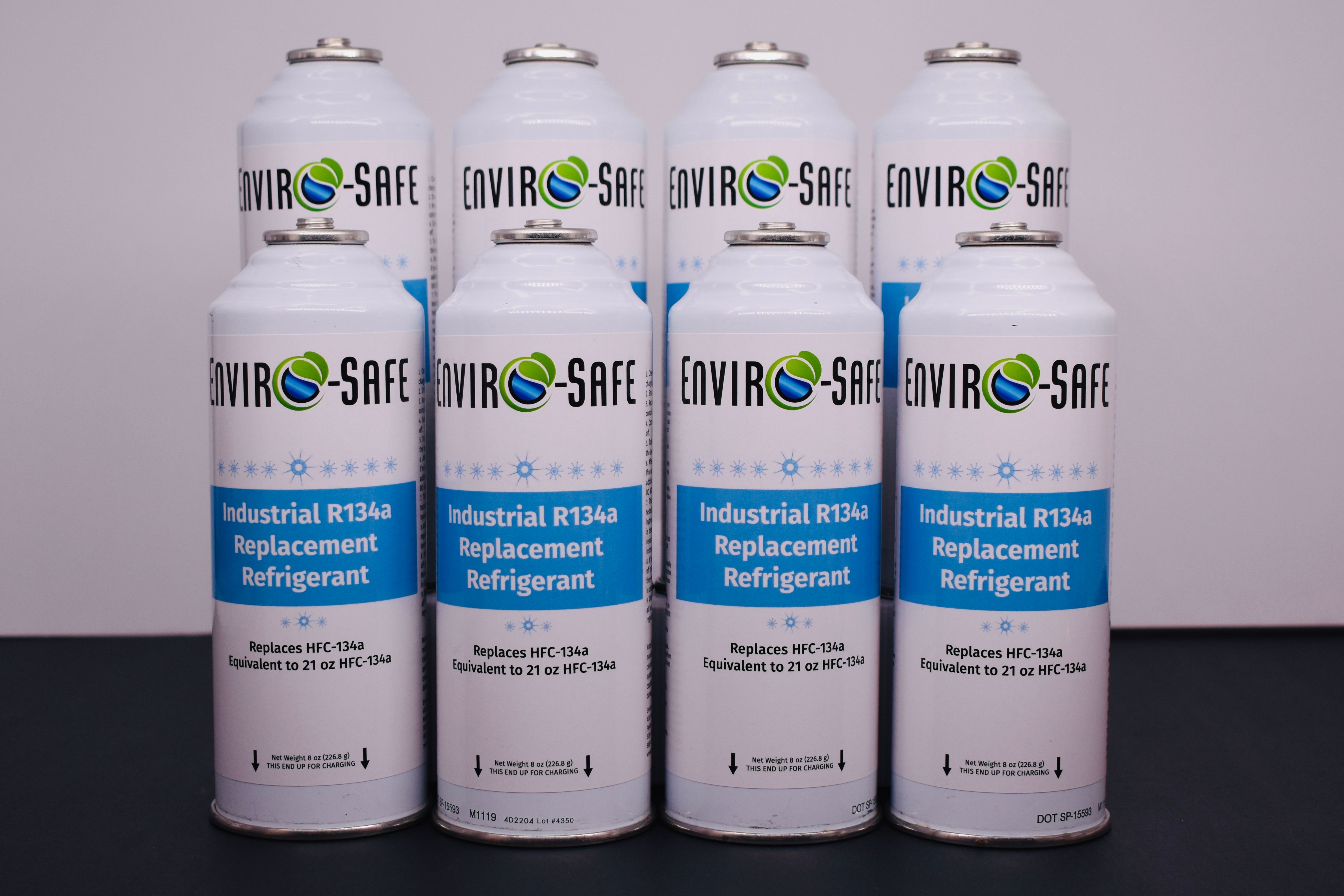 Industrial R134a Replacement Refrigerant 8 Cans × 8 oz | EPA-Approved Hydrocarbon | Colder Cooling Performance