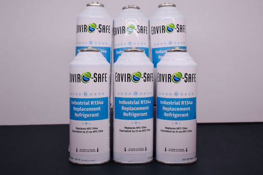 Industrial R134a Replacement Refrigerant 6 Cans × 8 oz | EPA-Approved Hydrocarbon | Colder Cooling Performance