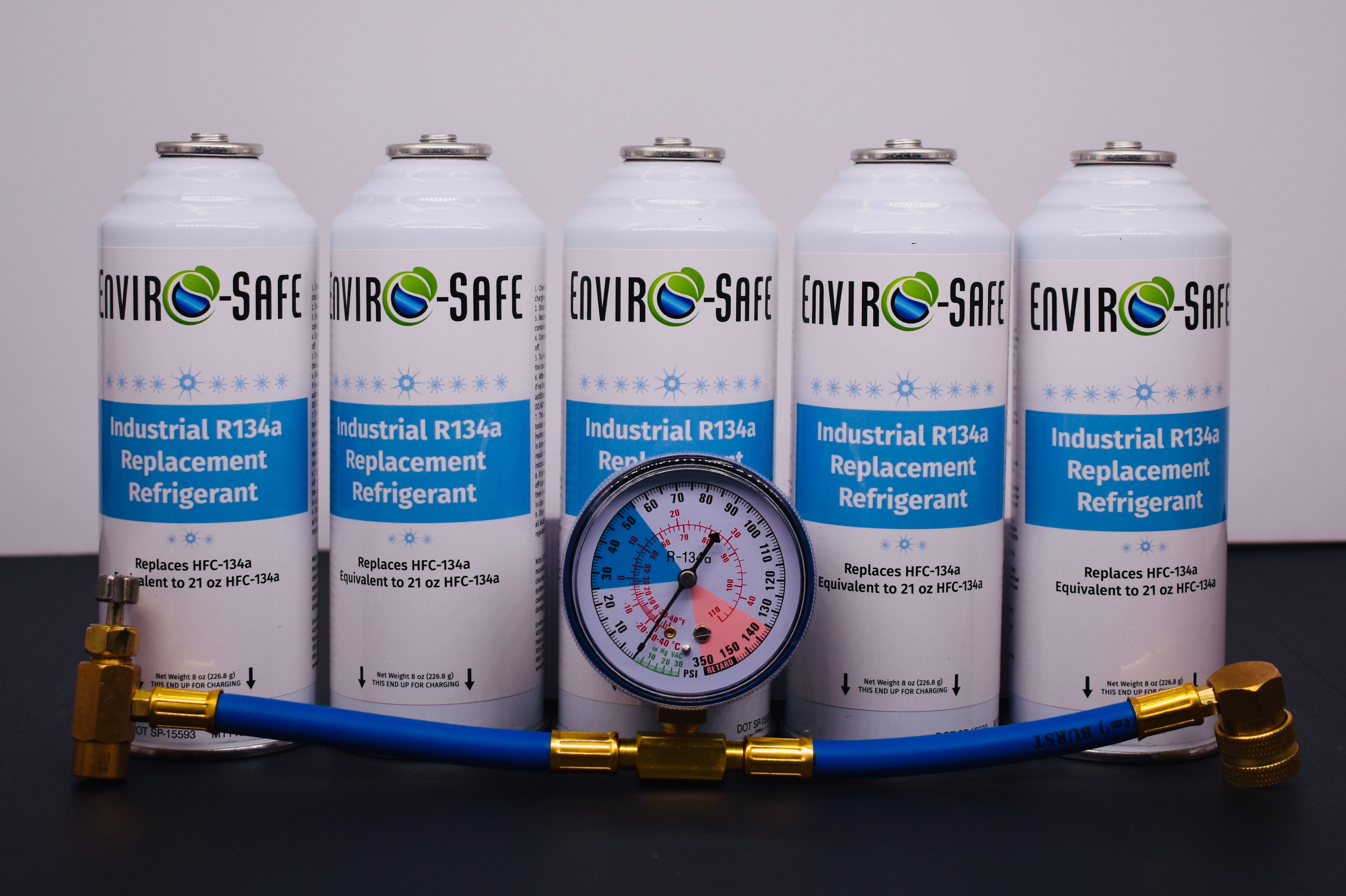 Industrial R134a Replacement Refrigerant 5 Cans × 8 oz | EPA-Approved Hydrocarbon | Colder Cooling Performance