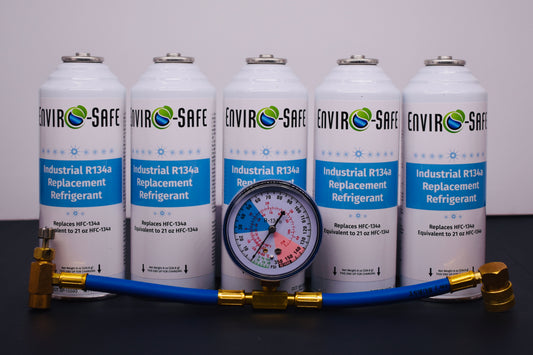 Industrial R134a Replacement Refrigerant 5 Cans × 8 oz | EPA-Approved Hydrocarbon | Colder Cooling Performance