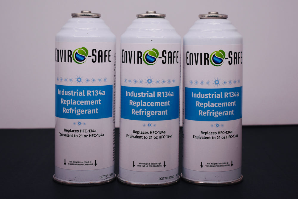 Industrial R134a Replacement Refrigerant 3 Cans × 8 oz | EPA-Approved Hydrocarbon | Colder Cooling Performance