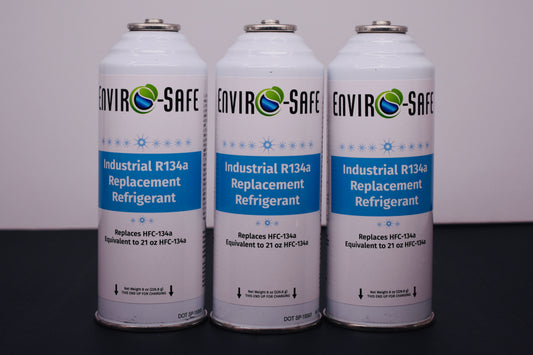 Industrial R134a Replacement Refrigerant 3 Cans × 8 oz | EPA-Approved Hydrocarbon | Colder Cooling Performance