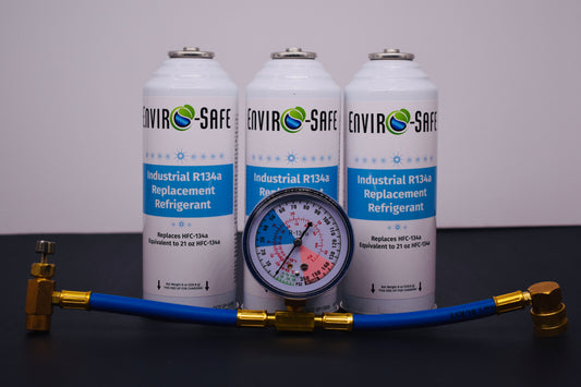 Industrial R134a Replacement Refrigerant 3 Cans × 8 oz | EPA-Approved Hydrocarbon | Colder Cooling Performance