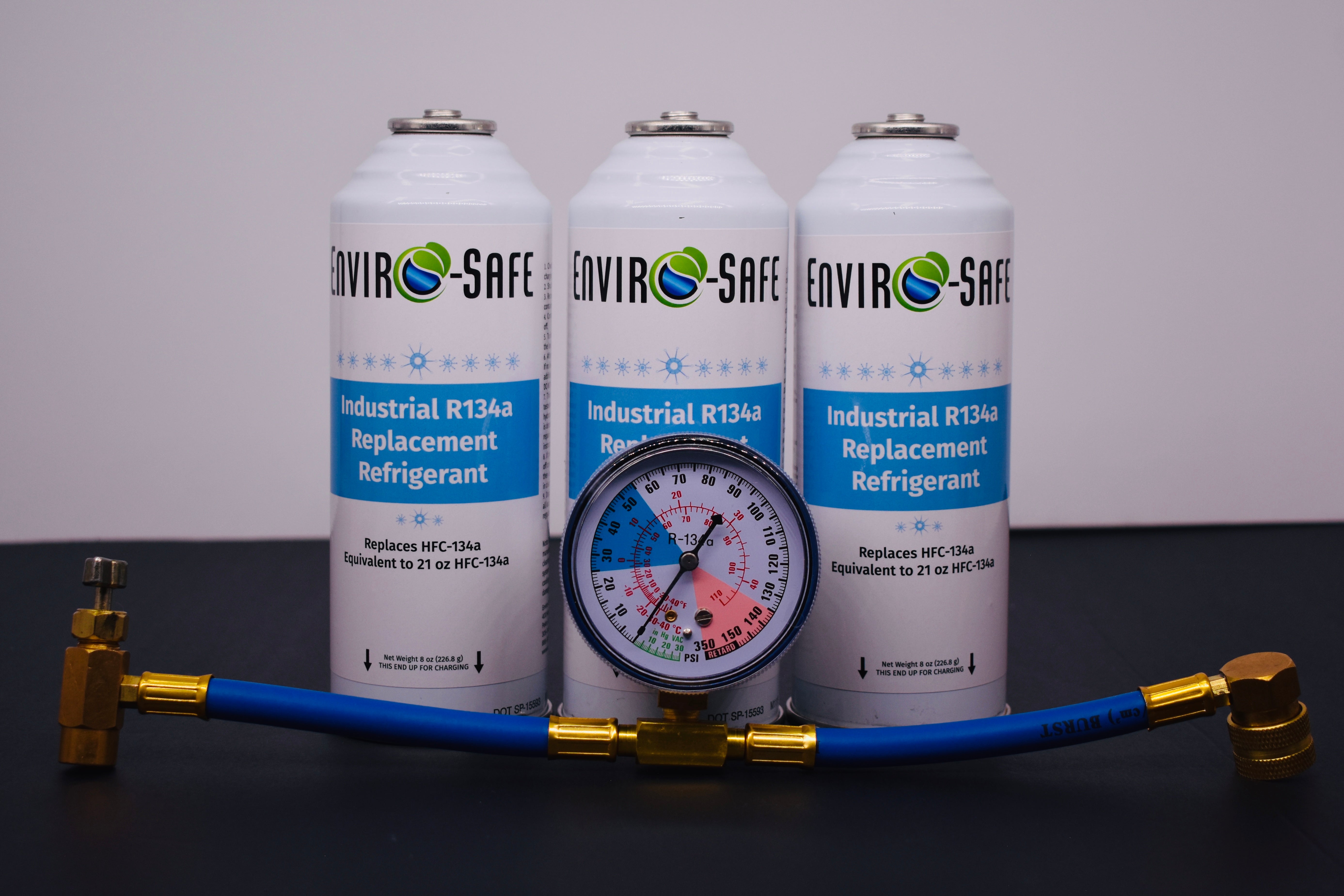 Industrial R134a Replacement Refrigerant 3 Cans × 8 oz | EPA-Approved Hydrocarbon | Colder Cooling Performance