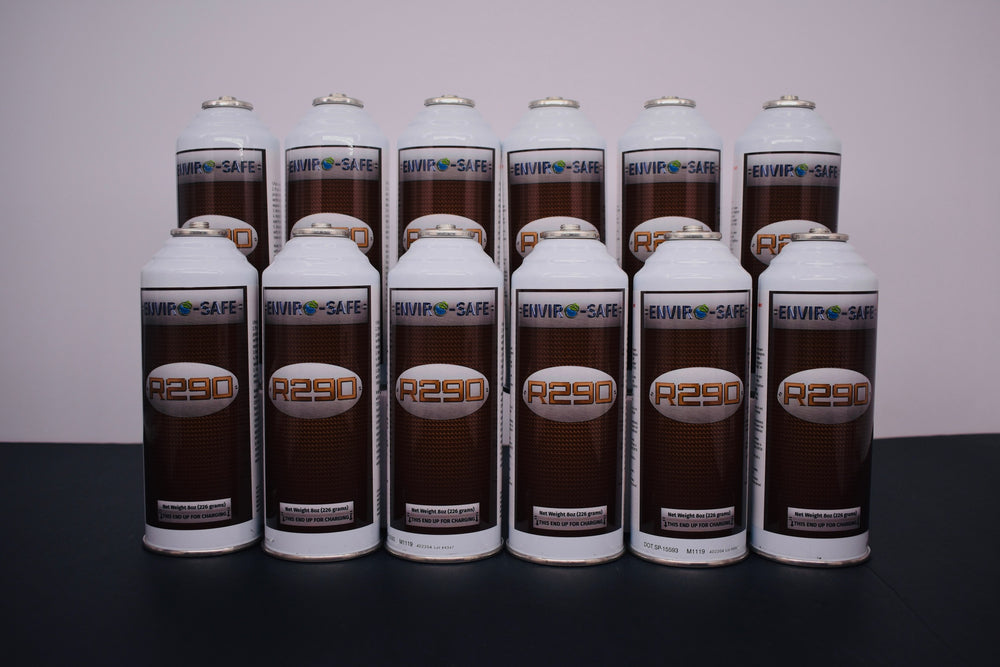 R290 Refrigerant – 8oz Can with Piercing Valve | 12-Can Pack | EPA Approved Hydrocarbon