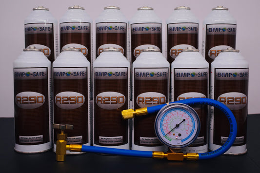 R290 Refrigerant – 8oz Can with Piercing Valve | 12-Can Pack | EPA Approved Hydrocarbon