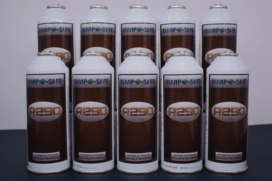 R290 Refrigerant – 8oz Can with Piercing Valve | 10-Can Pack | EPA Approved Hydrocarbon