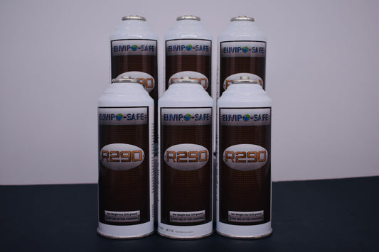 R290 Refrigerant – 8oz Can with Piercing Valve | 6-Can Pack | EPA Approved Hydrocarbon