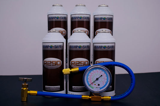 R290 Refrigerant – 8oz Can with Piercing Valve | 6-Can Pack | EPA Approved Hydrocarbon