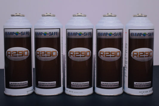 R290 Refrigerant – 8oz Can with Piercing Valve | 5-Can Pack | EPA Approved Hydrocarbon