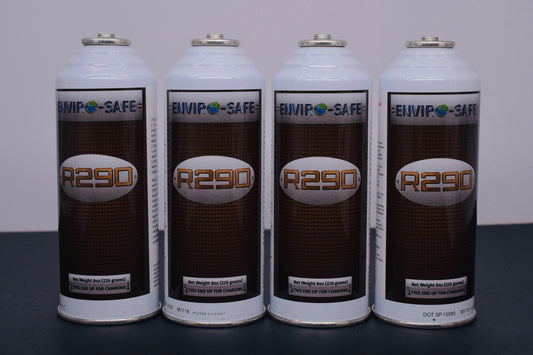 R290 Refrigerant – 8oz Can with Piercing Valve | 4-Can Pack | EPA Approved Hydrocarbon