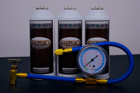 R290 Refrigerant – 8oz Can with Piercing Valve | 3-Can Pack | EPA Approved Hydrocarbon