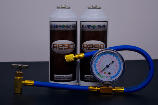 R290 Refrigerant – 8oz Can with Piercing Valve | 2-Can Pack | EPA Approved Hydrocarbon