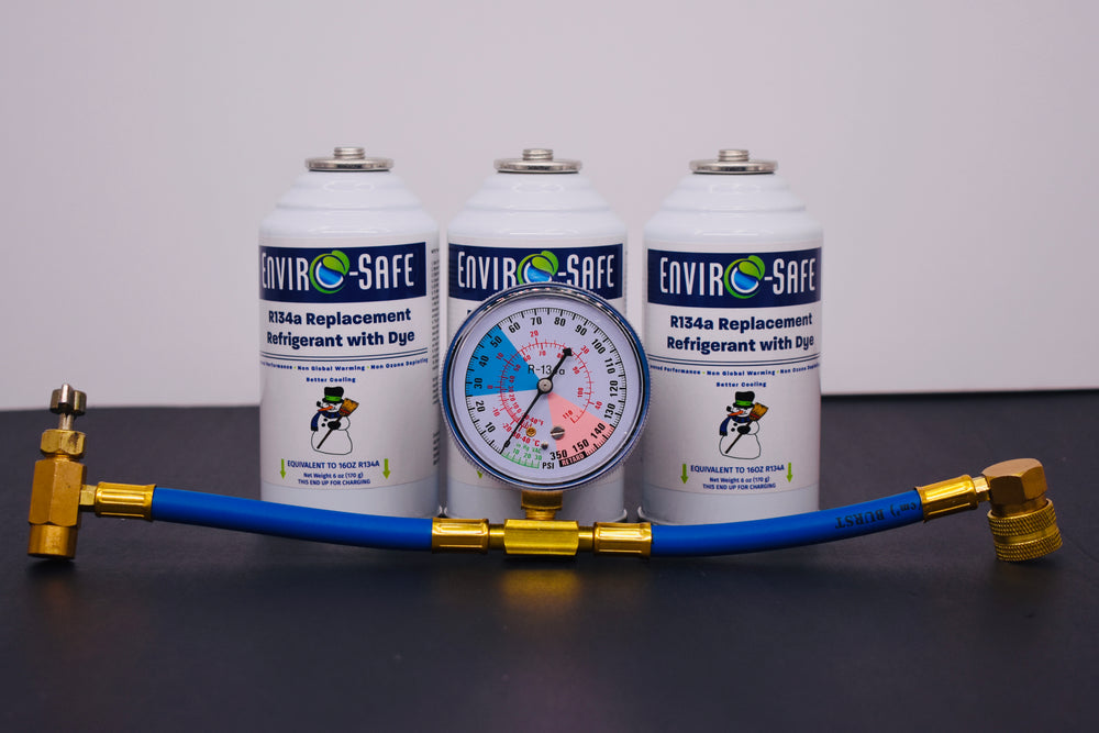 R134a Replacement Refrigerant with Dye – 3 × 6 oz Cans – Eco-Friendly A/C Recharge & Leak Detection