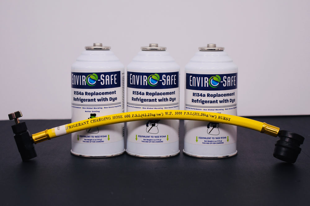 R134a Replacement Refrigerant with Dye – 3 × 6 oz Cans – Eco-Friendly A/C Recharge & Leak Detection