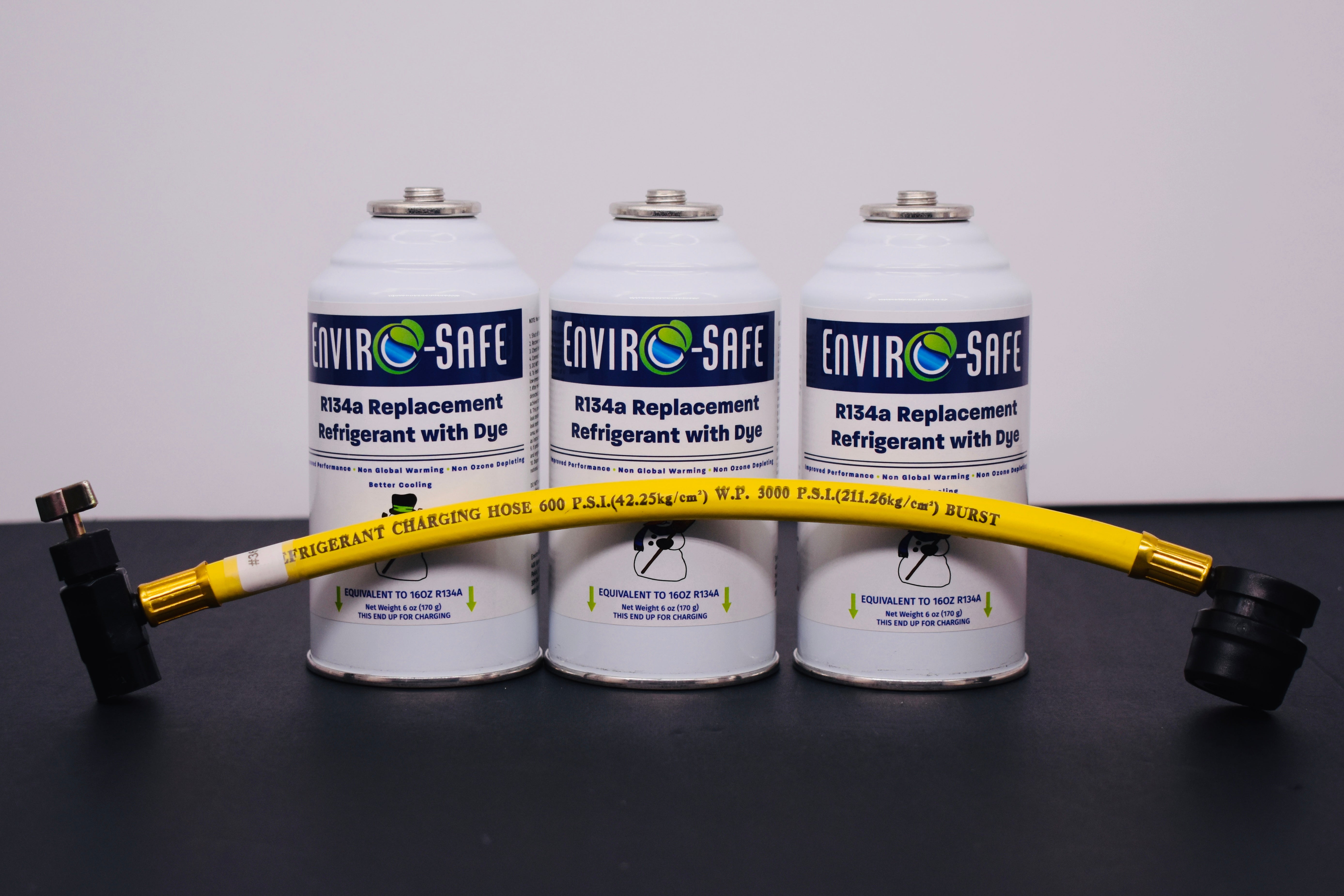 R134a Replacement Refrigerant with Dye – 3 × 6 oz Cans – Eco-Friendly A/C Recharge & Leak Detection
