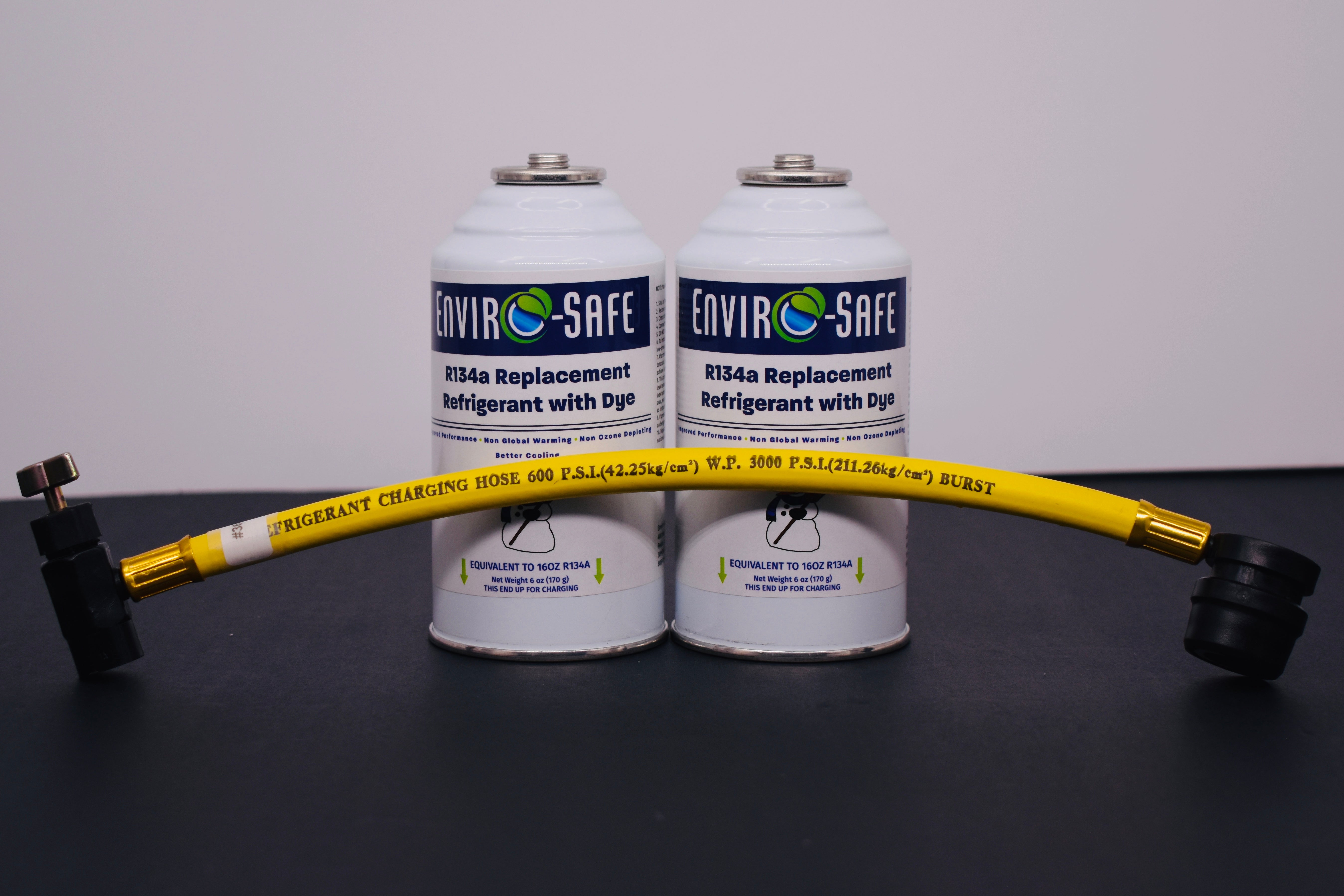 R134a Replacement Refrigerant with Dye – 2 × 6 oz Cans – Eco-Friendly A/C Recharge & Leak Detection