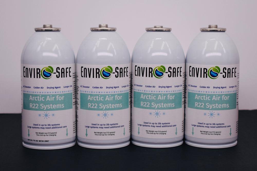 Arctic Air for R-22 Systems – 4 × 4 oz Cans – AC Booster & Drying Agent – Delivers Colder Air, Reduces Moisture, Extends System Life