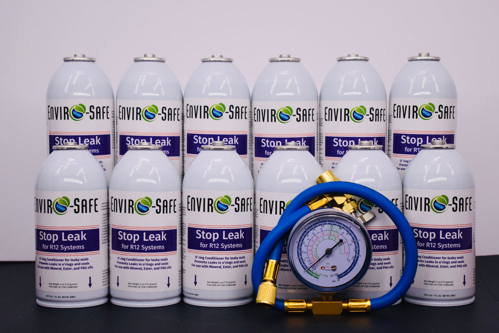 StopLeak for R12 Systems – 12 × 4 oz Cans – Reconditions O-Rings & Seals | Enviro-Safe Automotive A/C Additive