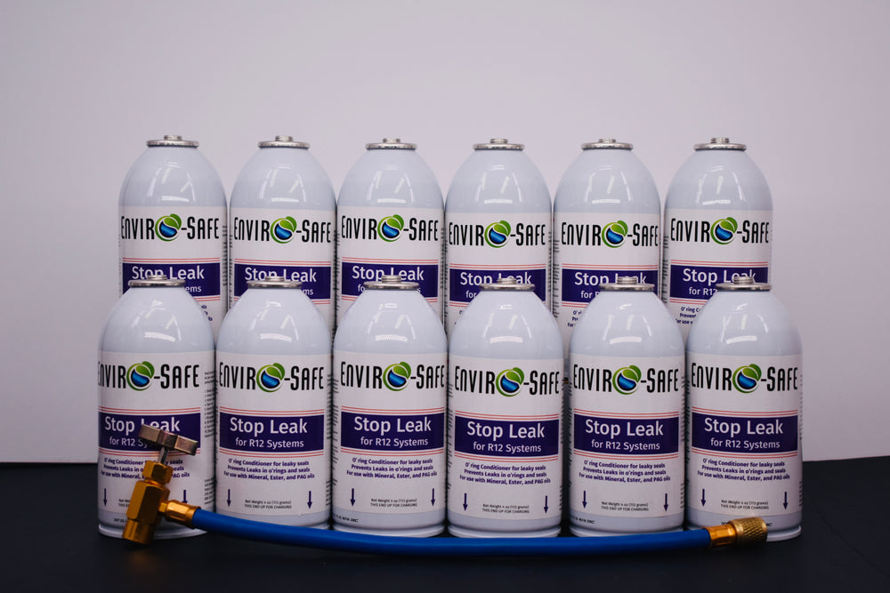 StopLeak for R12 Systems – 12 × 4 oz Cans – Reconditions O-Rings & Seals | Enviro-Safe Automotive A/C Additive