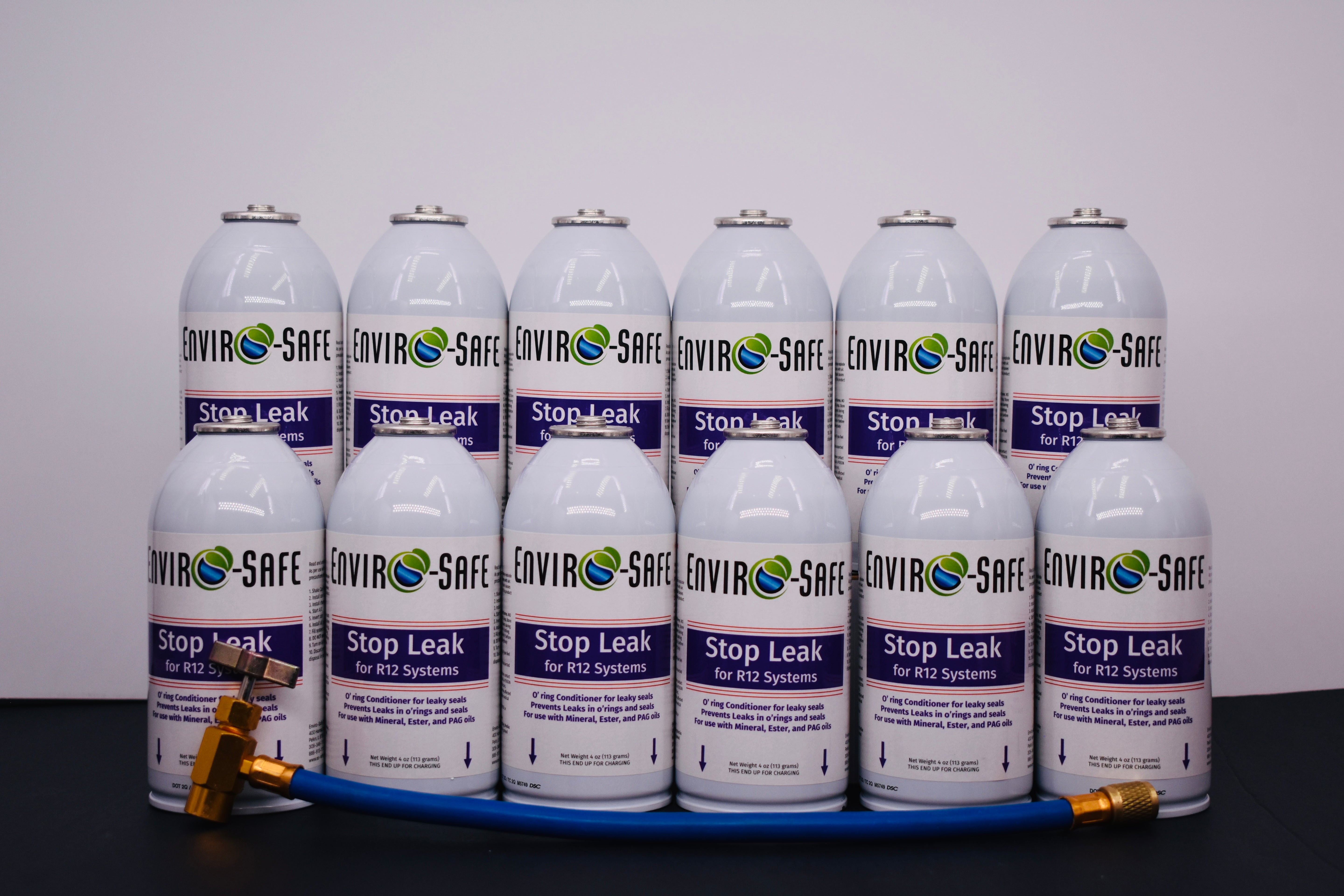 StopLeak for R12 Systems – 12 × 4 oz Cans – Reconditions O-Rings & Seals | Enviro-Safe Automotive A/C Additive