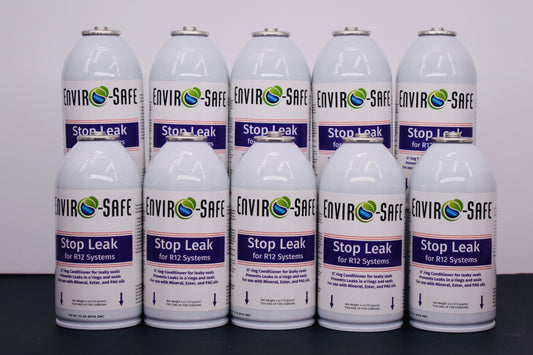 StopLeak for R12 Systems – 10 × 4 oz Cans – Reconditions O-Rings & Seals | Enviro-Safe Automotive A/C Additive