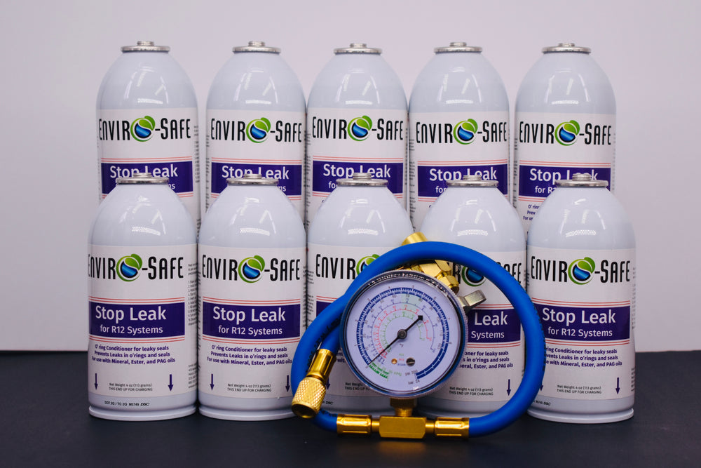 StopLeak for R12 Systems – 10 × 4 oz Cans – Reconditions O-Rings & Seals | Enviro-Safe Automotive A/C Additive