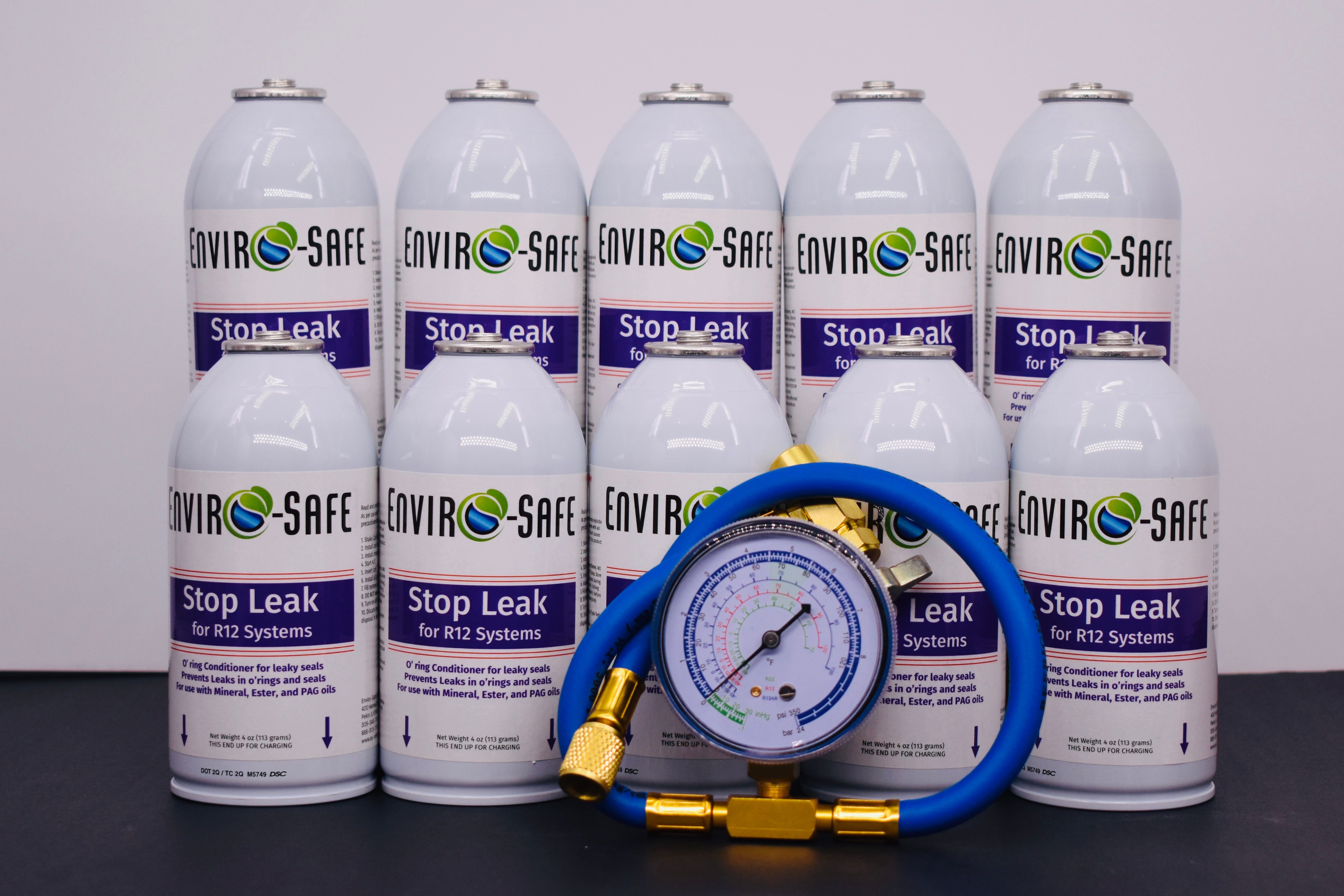 StopLeak for R12 Systems – 10 × 4 oz Cans – Reconditions O-Rings & Seals | Enviro-Safe Automotive A/C Additive