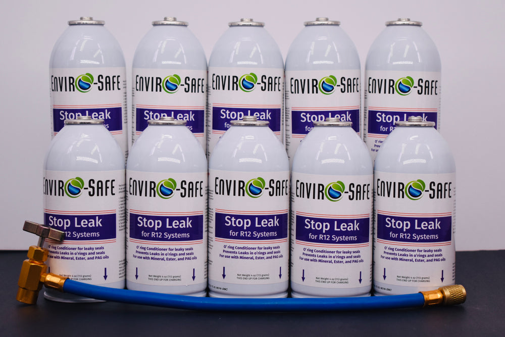 StopLeak for R12 Systems – 10 × 4 oz Cans – Reconditions O-Rings & Seals | Enviro-Safe Automotive A/C Additive
