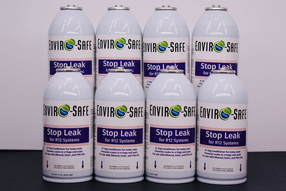 StopLeak for R12 Systems – 8 × 4 oz Cans – Reconditions O-Rings & Seals | Enviro-Safe Automotive A/C Additive