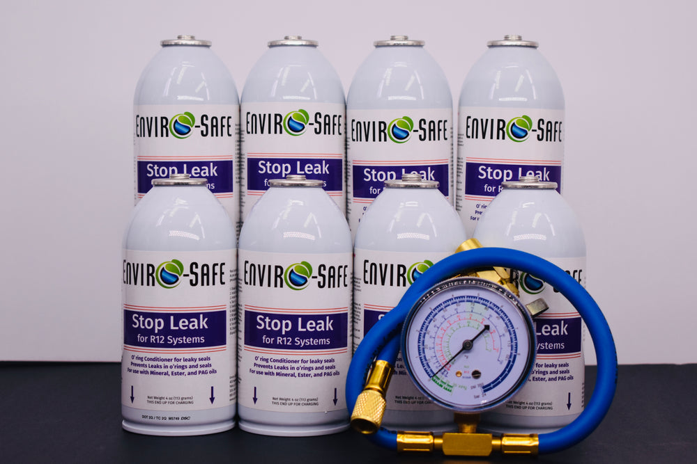 StopLeak for R12 Systems – 8 × 4 oz Cans – Reconditions O-Rings & Seals | Enviro-Safe Automotive A/C Additive