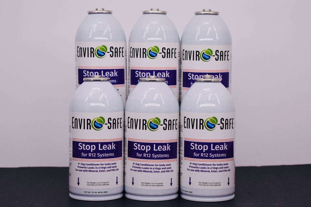 StopLeak for R12 Systems – 6 × 4 oz Cans – Reconditions O-Rings & Seals | Enviro-Safe Automotive A/C Additive
