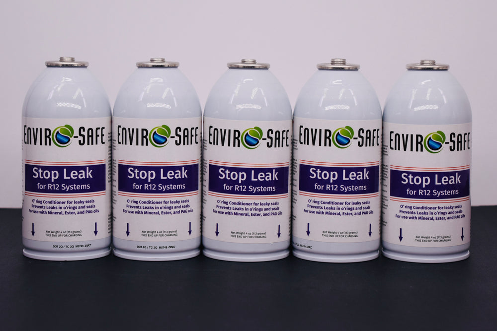 StopLeak for R12 Systems – 5 × 4 oz Cans – Reconditions O-Rings & Seals | Enviro-Safe Automotive A/C Additive