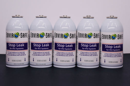 StopLeak for R12 Systems – 5 × 4 oz Cans – Reconditions O-Rings & Seals | Enviro-Safe Automotive A/C Additive