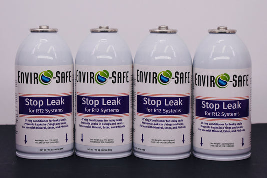 StopLeak for R12 Systems – 4 × 4 oz Cans – Reconditions O-Rings & Seals | Enviro-Safe Automotive A/C Additive