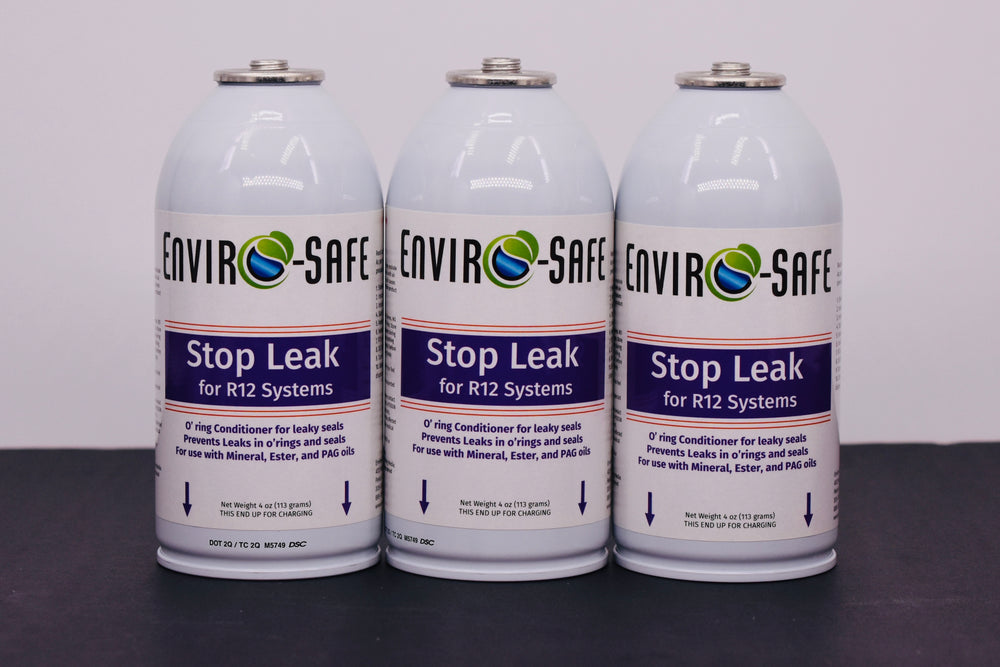 StopLeak for R12 Systems – 3 × 4 oz Cans – Reconditions O-Rings & Seals | Enviro-Safe Automotive A/C Additive