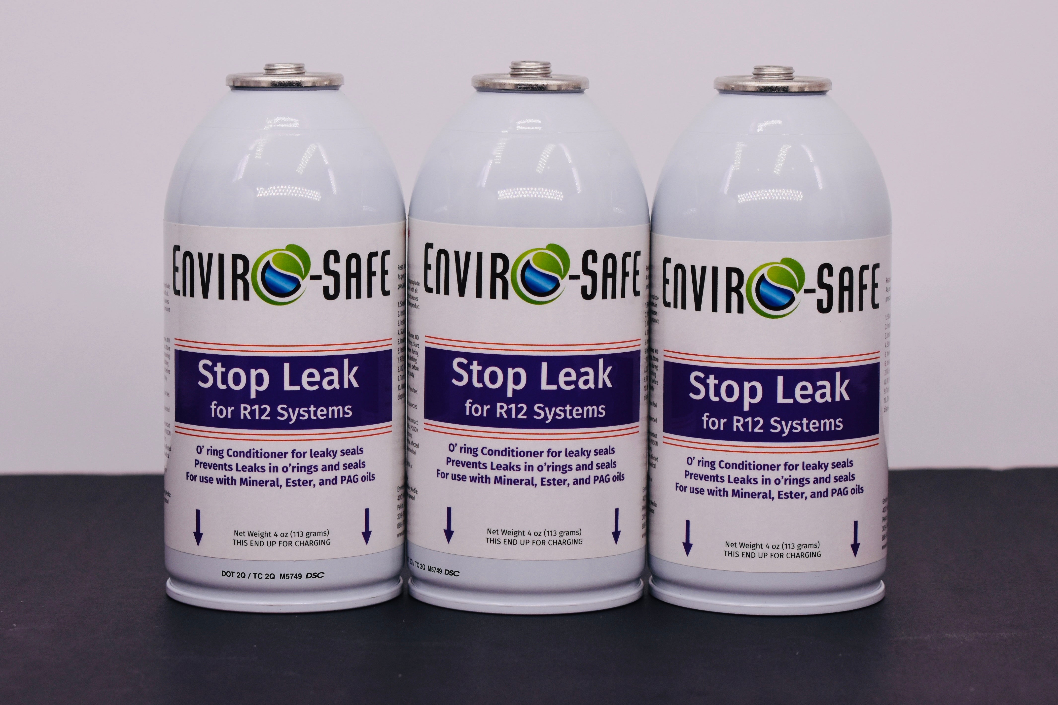 StopLeak for R12 Systems – 3 × 4 oz Cans – Reconditions O-Rings & Seals | Enviro-Safe Automotive A/C Additive