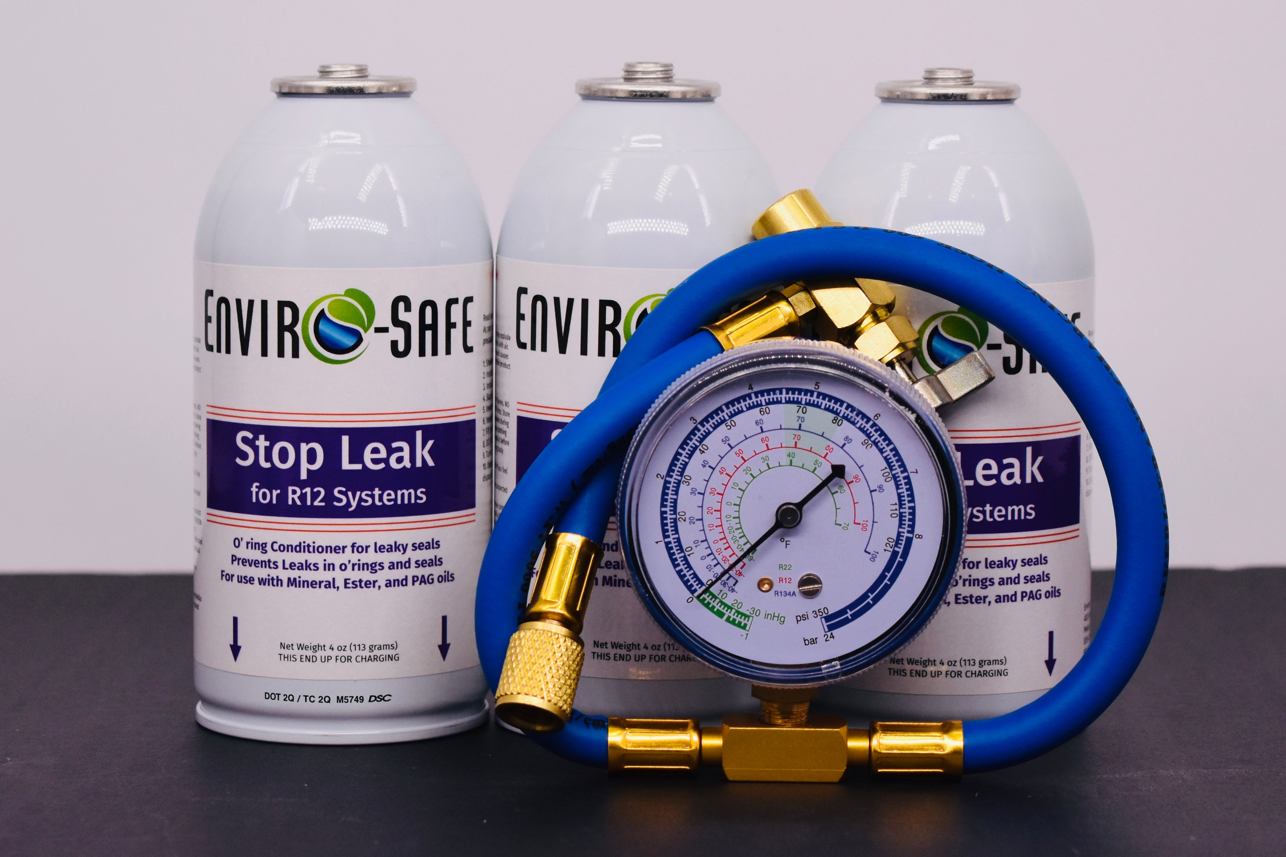 StopLeak for R12 Systems – 3 × 4 oz Cans – Reconditions O-Rings & Seals | Enviro-Safe Automotive A/C Additive