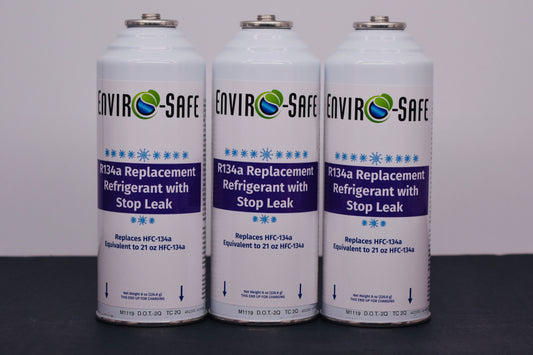 Enviro-Safe R134a Replacement Refrigerant with Stop Leak – 3 Can(s), 8 oz Each | Better Cooling, Lower Cost, Leak Protection
