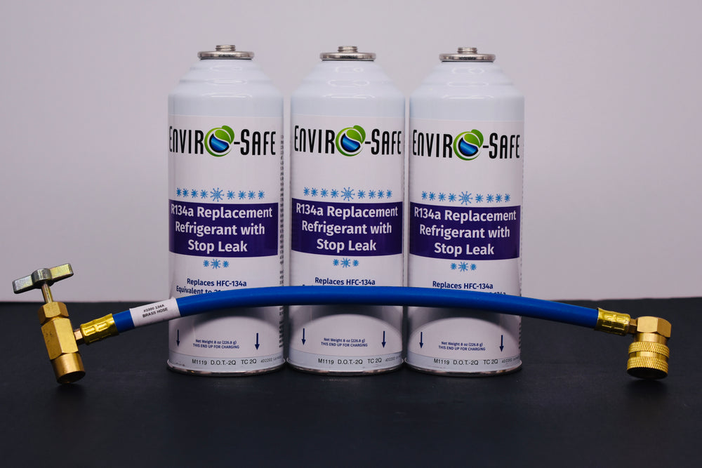 Enviro-Safe R134a Replacement Refrigerant with Stop Leak – 3 Can(s), 8 oz Each | Better Cooling, Lower Cost, Leak Protection