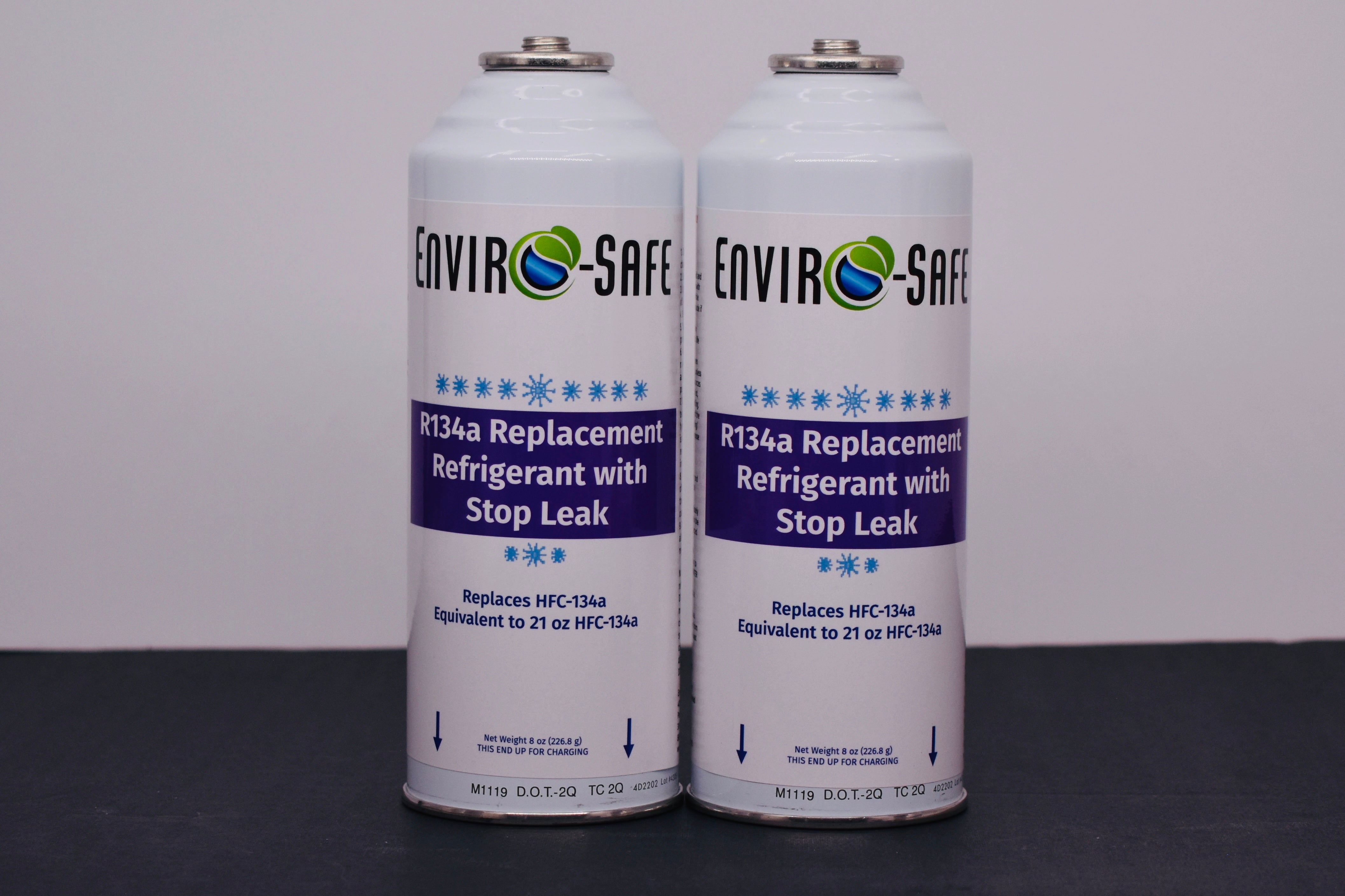 Enviro-Safe R134a Replacement Refrigerant with Stop Leak – 2 Can(s), 8 oz Each | Better Cooling, Lower Cost, Leak Protection