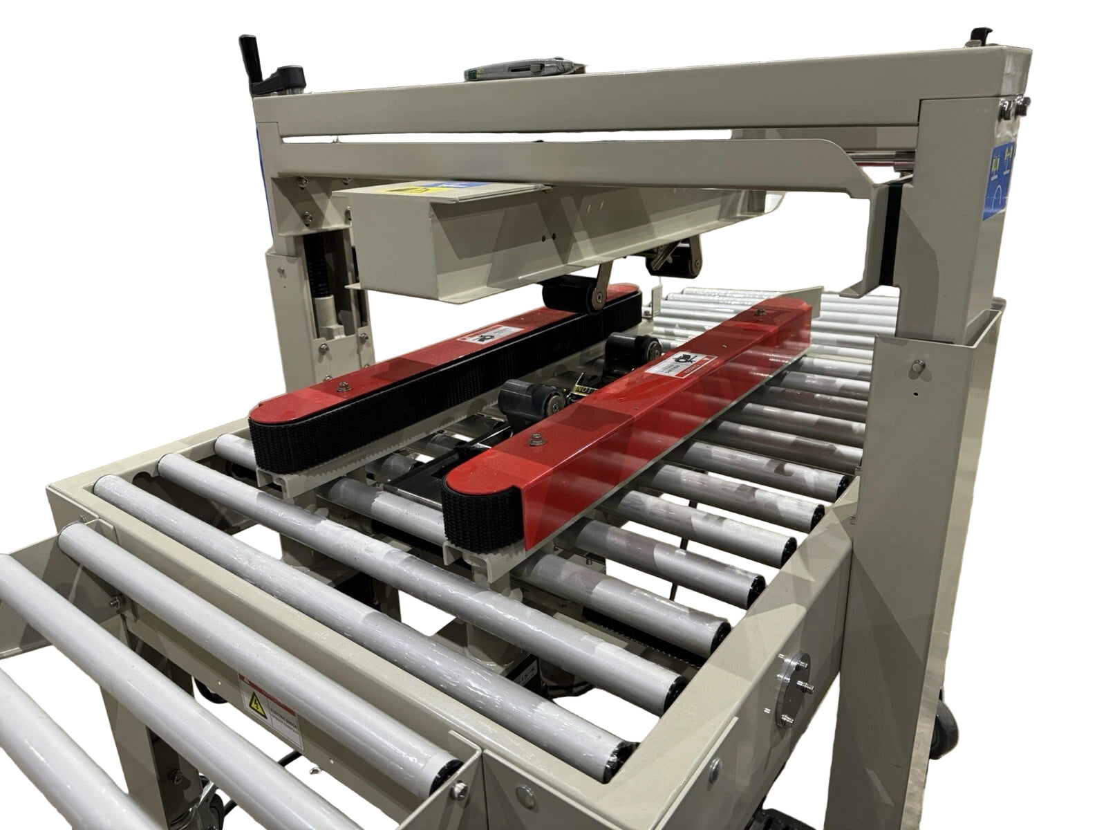 Semi-Automatic Wheeled Case Taper / Carton Sealer – Model FJX5050 – Adjustable 3⅛″ to 20⅜″ H Boxes