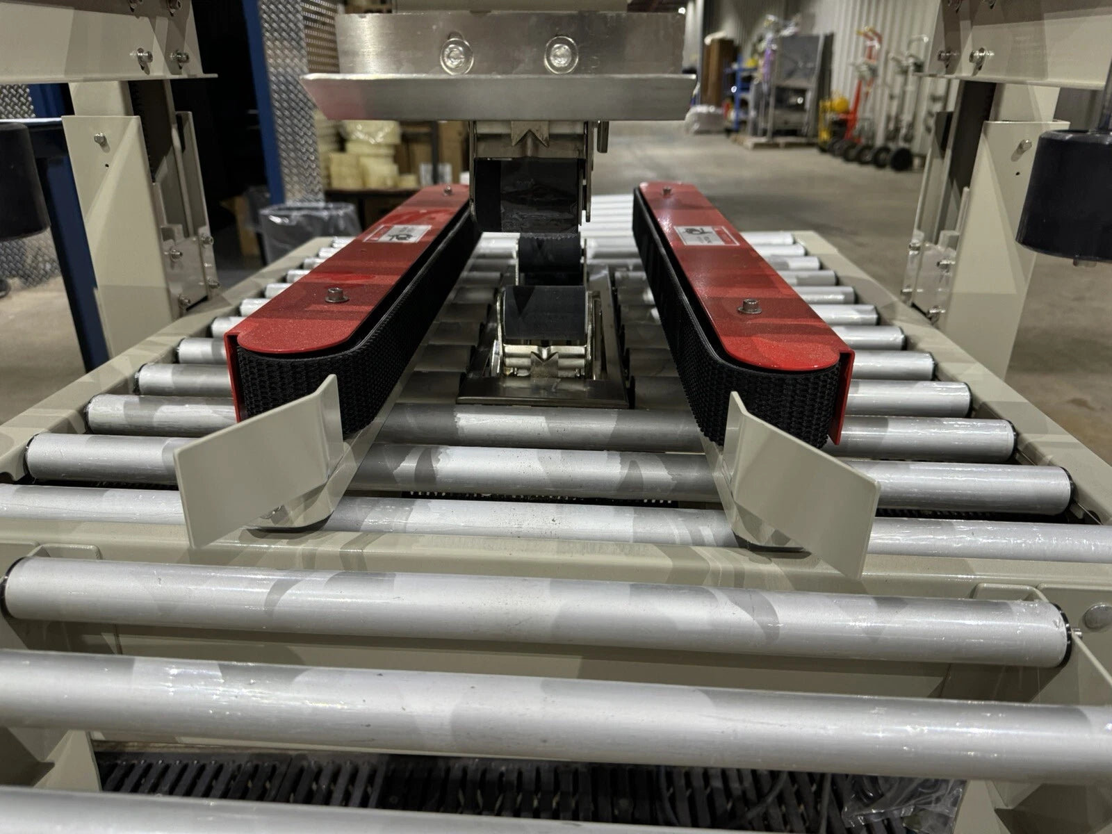 Semi-Automatic Wheeled Case Taper / Carton Sealer – Model FJX5050 – Adjustable 3⅛″ to 20⅜″ H Boxes